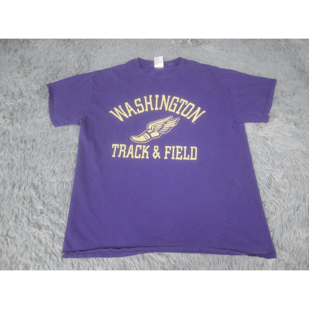Washington Track & Field Shirt Mens‎ Large Purple New Agenda Running Graphic Tee